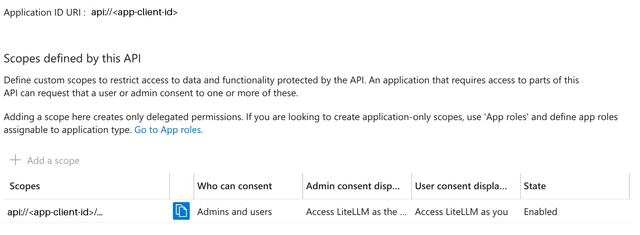 The access_as_user scope in Microsoft Entra's Expose an API settings