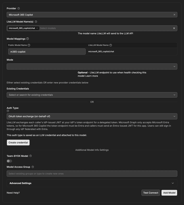 Add a Microsoft 365 Copilot model in LiteLLM
