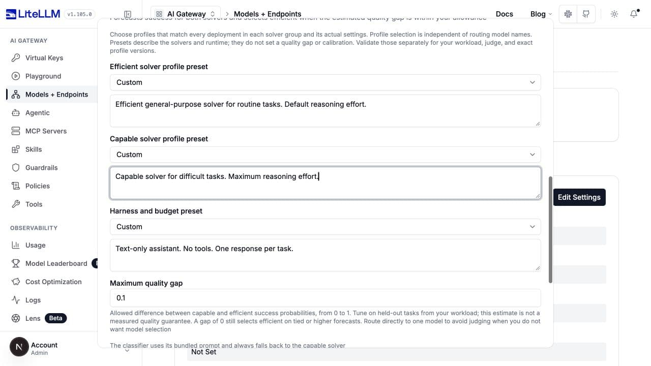 Fuse v2 custom profiles, harness description, and a 0.1 maximum quality gap